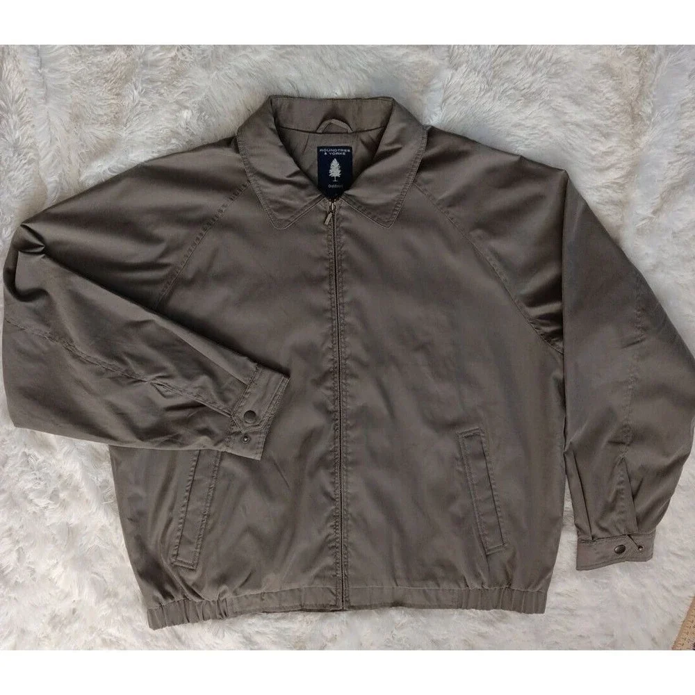 Roundtree & Yorke Travel Smart Mens‎ Size XLarge Olive Green Full Zip Jacket